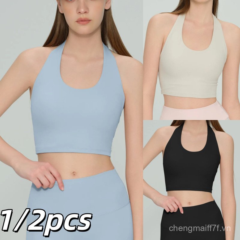 （1/2pcs）ÁO CROPTOP YẾM XOẮN LƯNG Y06 - POLLY THUN LẠNH - KÈM MÚT RỜI - THÍCH HỢP ĐI TẬP GYM , YOGA