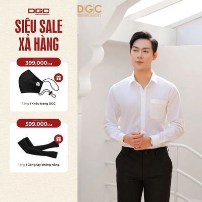 Áo sơ mi nam dài tay DGC Dáng suông Regular fit, dòng sơ mi Công sở hiện đại - SASDBC03M
