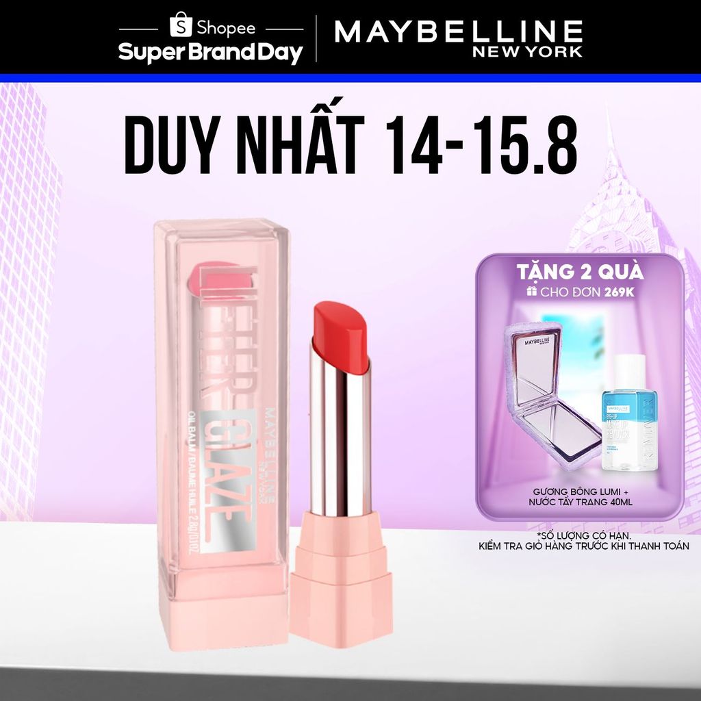 Son bóng dưỡng Maybelline New York Lifter Glaze cho môi mềm ẩm mướt, mọng thạch Cherry 2.8g