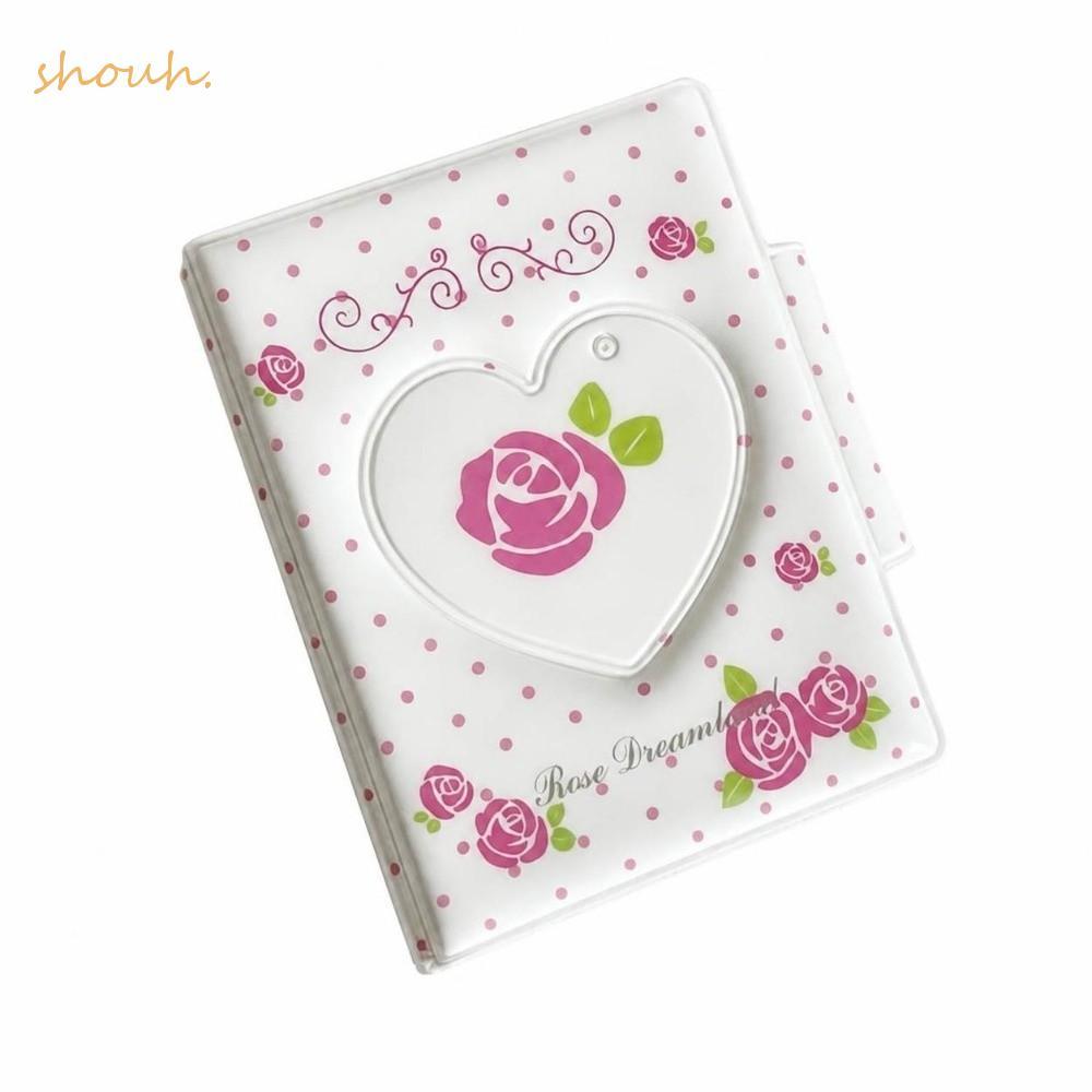 Album ảnh 3 Inch SHOOH, Photocard Binder Heart Hollow Photocard Holder, Nút chụp đa chức năng Hoa hồ