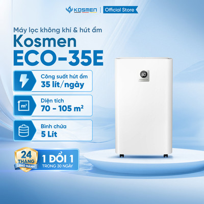 [KOL] Máy Hút Ẩm Và Lọc Không Khí Kosmen Eco ECO-35E - Hút Ẩm 35 lít/ngày - Lọc Không Khí Chuyên Sâu - Bảo Hành 24 Tháng