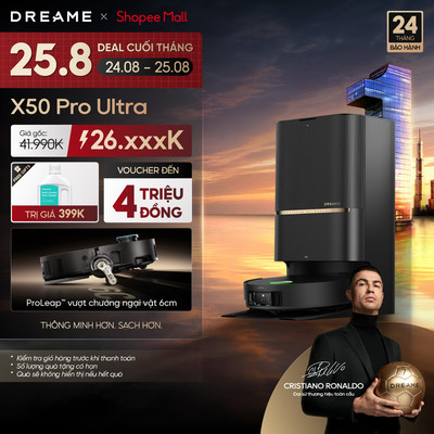 Dreame X50 Pro Ultra Robot hút bụi | lực hút 30.000Pa | lau sàn nước ấm 40°C | BH 24 tháng