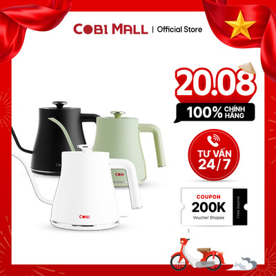[Hỏa tốc HCM] Ấm đun nước điện cổ ngỗng COBI 0.8L - Đun nước nhanh, phù hợp pha cà phê, trà