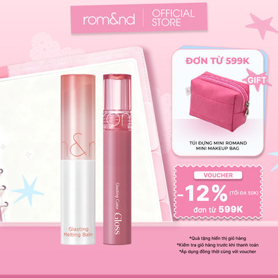 [Rom&nd x KOL] Combo Son Dưỡng Romand Glasting Melting Balm + Son Bóng Romand Glasting Color Gloss