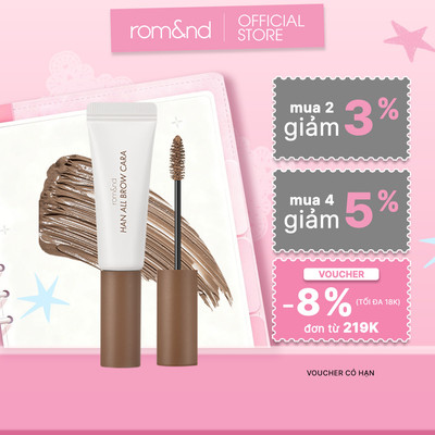 [Rom&nd] Mascara Chân Mày Siêu Tự Nhiên, Bền Màu, Lâu Trôi Romand Han All Brow Cara