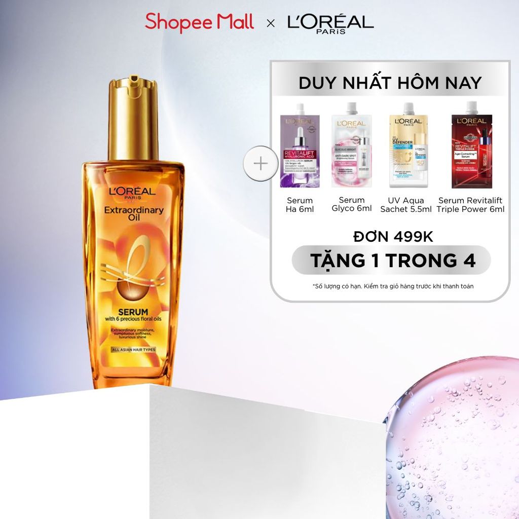 Dầu dưỡng tóc chiết xuất tinh dầu hoa tự nhiên L'Oreal Paris Elseve Extraordinary Oil Ultra Nourishing 100ml