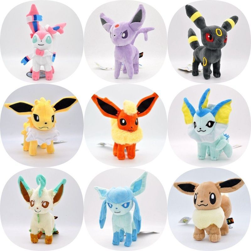 Pokémon Pokémon Pokémon Eevee Family Eevee Sun Moon Original Water Fire Grass Eevee Doll Pokémon Plu
