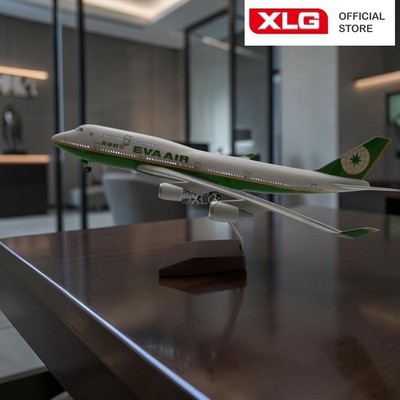 Mô hình máy bay Eva Air Airbus A380 47 cm có đèn led bánh xe cao cấp