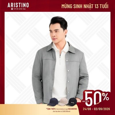 Áo Khoác Nam Aristino Da Lộn Hai Lớp Ấm Áp Thiết Kế Thanh Lịch Tôn Dáng Regular Fit AJK006EDP01