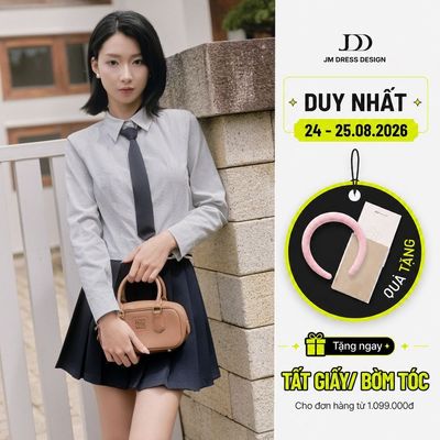 Áo Sơ Mi Croptop Phối Cổ Và Măng Séc 2S29.2508K (Không Cà Vạt). Áo Sơ Mi Croptop, Áo Sơ Mi Nữ Slim-Fit Học Đường JM