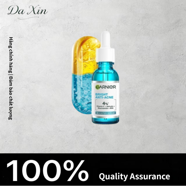 Dưỡng Chất Garnier Giảm Mụn Sáng Da Skin Naturals Bright Complete Anti-Acne Booster Serum 30ml