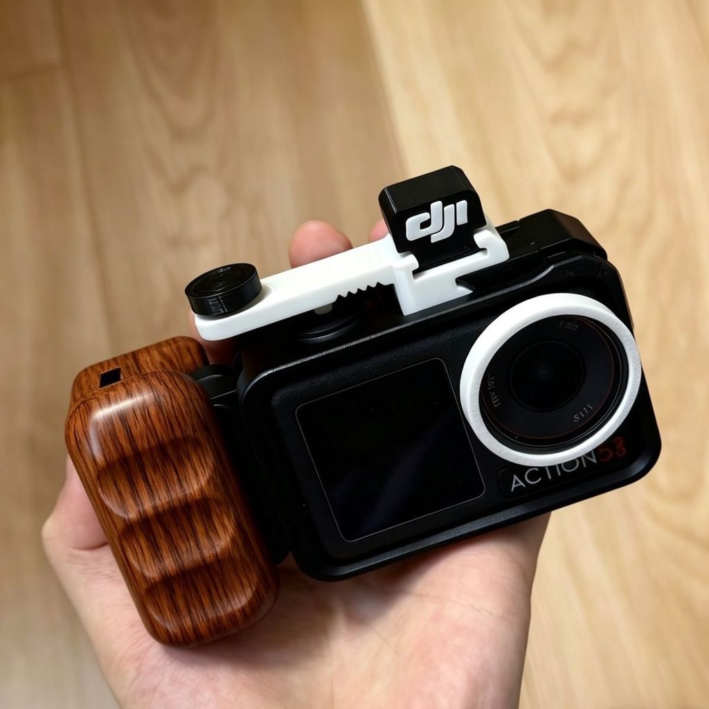 DJI Action5Pro|4|3 Chụp Đường Phố Thỏ Lồng Chụp Màn trập Phụ Kiện Quả óc chó Hạt Gỗ Chụp Đường Phố T