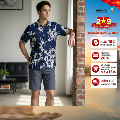 Áo Sơ mi nam cộc tay May 10 form RegularFit mã 010126034LANH 1