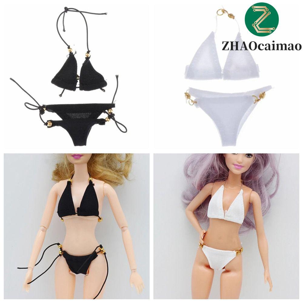 ZHAOCAIMAO Búp Bê Bikini, Quần Lót Áo Ngực Búp Bê Mô Hình Cơ Thể Nữ, Phụ Kiện Búp Bê Bộ Đồ Lót Đen T