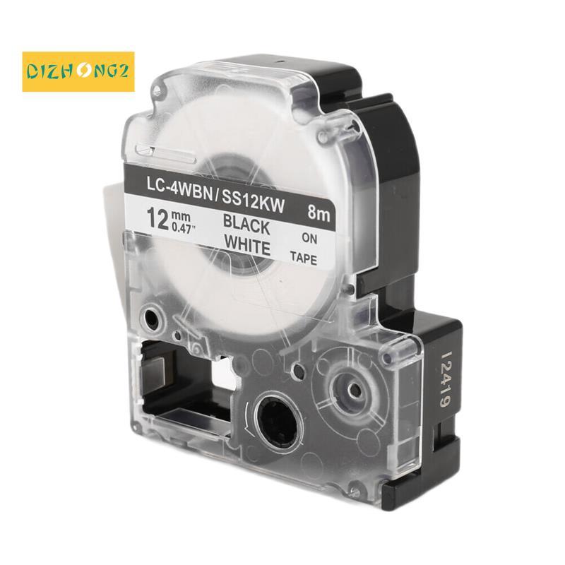 5 Gói Thay Thế -4WBN LC-4WBN9 (SS12KW) Băng Nhãn Cho LabelWorks LW300 LW400 LW500 LW700 Đen Trên Trắ