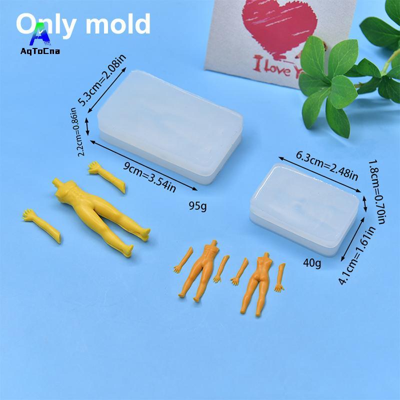 (AqToCna) 1 Bộ Đất Sét Polymer Nam Búp Bê Cơ Thể Torso Khuôn Silicon Fondant / Nhựa Đất Sét DIY Búp 