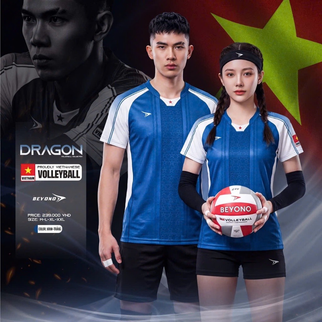 Bộ bóng chuyền nam BEYONO DRAGON chính hãng form rộng co giãn thoáng khí, áo thể thao cầu lông pickl