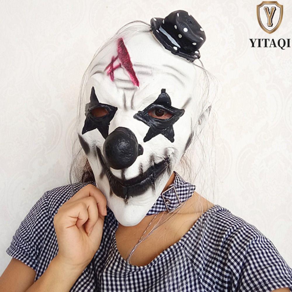 YITAQI Halloween Full Face Mask, Latex Dressing Halloween Clown Facemask, Mũ đội đầu dành cho người 