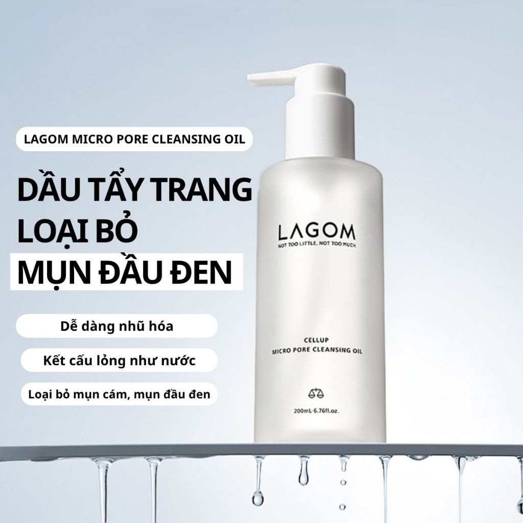 LAGOM Micro Pore Cleansing Oil 200ml Dầu Tẩy Trang Làm Sạch Mụn Cám Và Mụn Đầu Đen