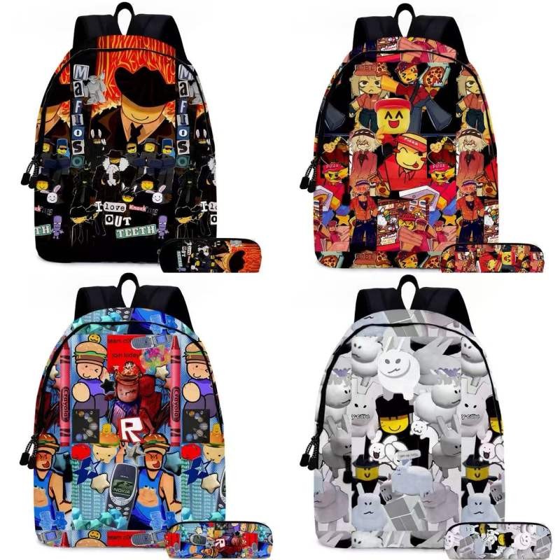 Túi đi học Roblox Forsaken Gubby cho trẻ em Bộ hộp đựng bút chì ba lô Roblox