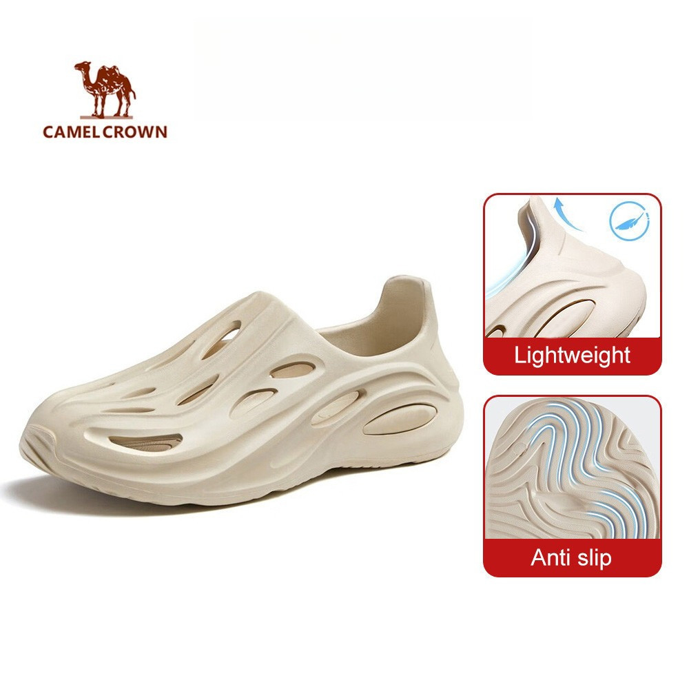 CAMEL CROWN SPORTS Dép crocs Thể Thao Đế Mềm Chống Trượt Thoáng Khí Cho Nam