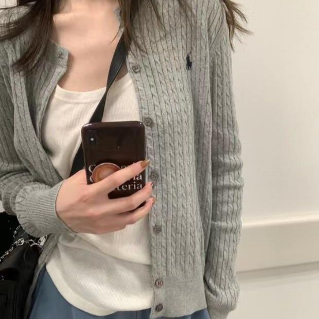 Meet-Adm Áo Len Cardigan Dệt Kim Cổ Tròn Thêu Hình Ngựa Con Thời Trang Mới Thu Đông Cho Nữ | BigBuy360 - bigbuy360.vn