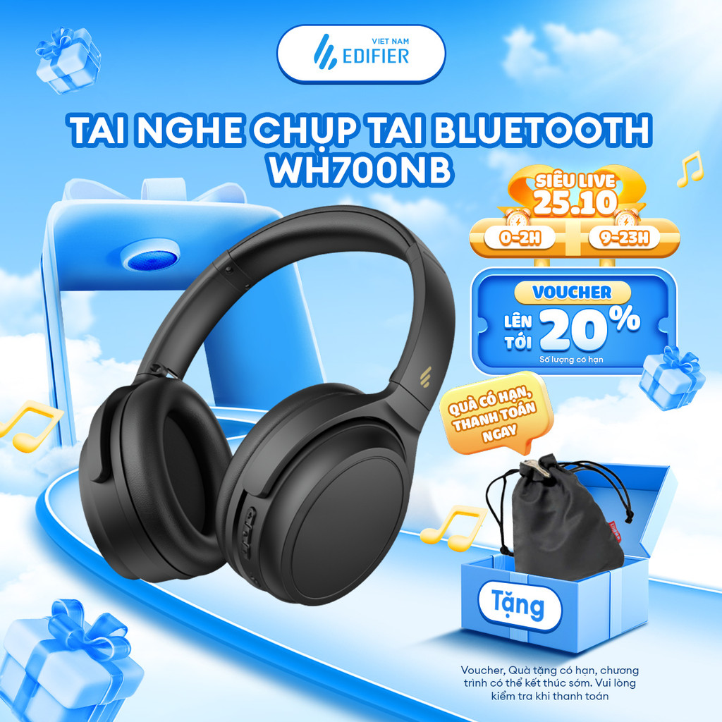 Tai Nghe Bluetooth Chụp Tai EDIFIER WH700NB/W800BT PLUS | Chống Ồn Chủ Động | Sử Dụng Tới 68H | Bảo 
