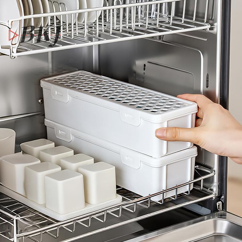 [KJ] Máy rửa chén Bộ đồ ăn Hộp làm sạch Đũa Lồng đũa Nhựa Thìa Thoát nước Giá đựng đồ Bộ đồ ăn Giỏ đ