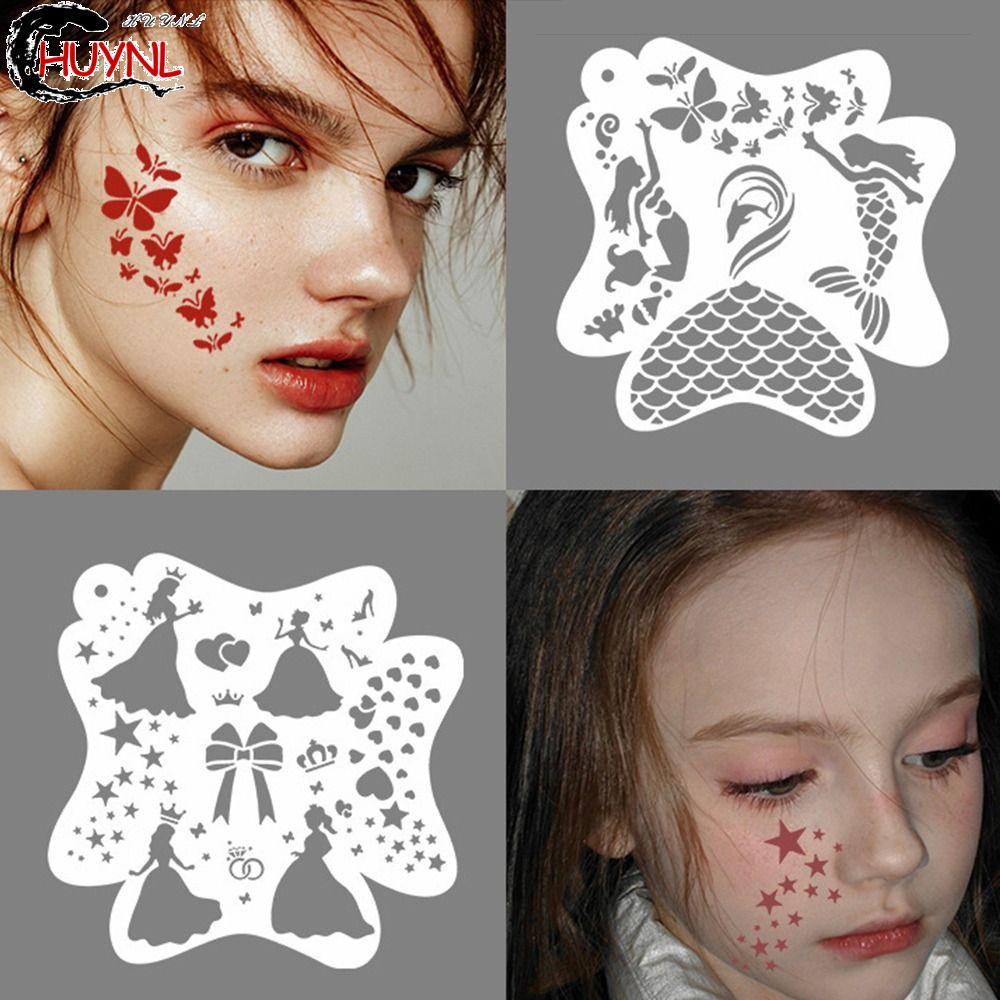 RENDZ Body Art Paint Stencils - Mẫu sơn mặt trang trí rỗng,Stencil dành cho body paint nghệ thuật, D