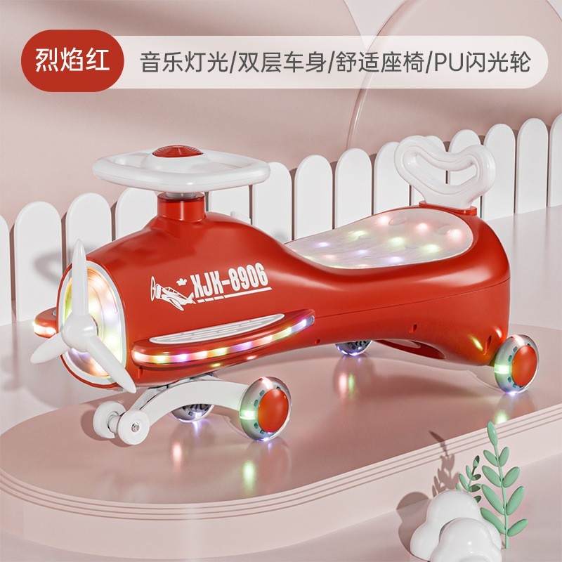 Xe lắc hình máy bay có nhạc và đèn, Xe lắc máy bay cho bé ,xe chòi chân cao cấp tải trọng120kg