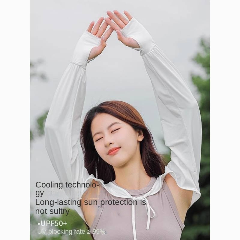 Ice Sleeve Women's Sunscreen Summer Ice Silk Thin Loose Shawl Outdoor Driving UV Gloves New Overslee