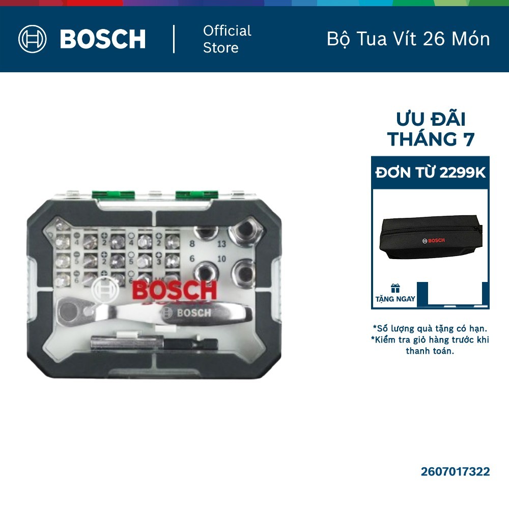 Bộ vặn vít Bosch 26 món 2607017322