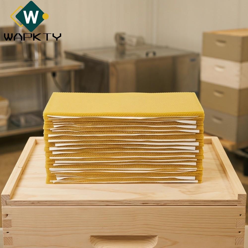 WAPKTY 30 Tấm sáp ong, Tấm nền tổ ong nguyên chất & tự nhiên màu vàng vàng vàng, dễ cuộn sáp ong Kem