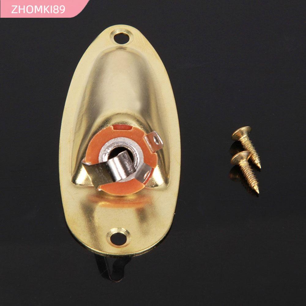ZHOMKI89 Guitar Jack Đĩa, Thuyền Hình Jack Ổ Cắm Đàn Guitar Đầu Vào Jack, Kim Loại 6.35mm 1 / 4 "Đàn