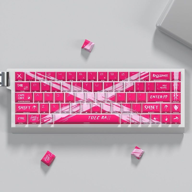 Keycap Berry Red Objection Đèn khắc bên không hợp lệ Truyền PBT sang trục từ tính made68Ace60 Bàn ph