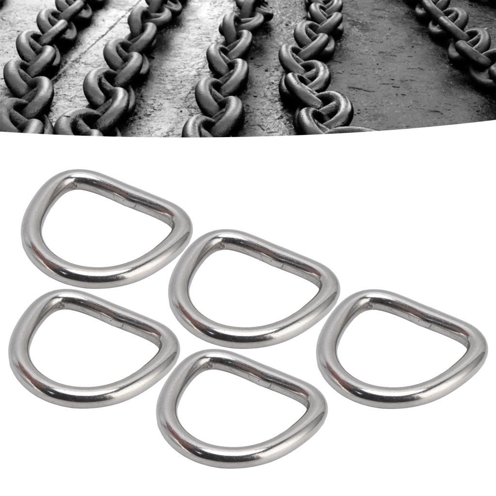 Soxii Saluaqui Khóa thép không gỉ D Nhẫn Duty 30mm 25mm 316bucks Kim loại hàn 316 5 gói Marine Gra