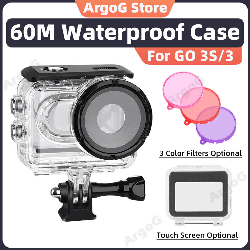 ArgoG Vỏ Chống Nước 60M Màn Hình Cảm Ứng cho Insta360 GO 3S/GO 3 - Phụ Kiện Insta360 GO 3S
