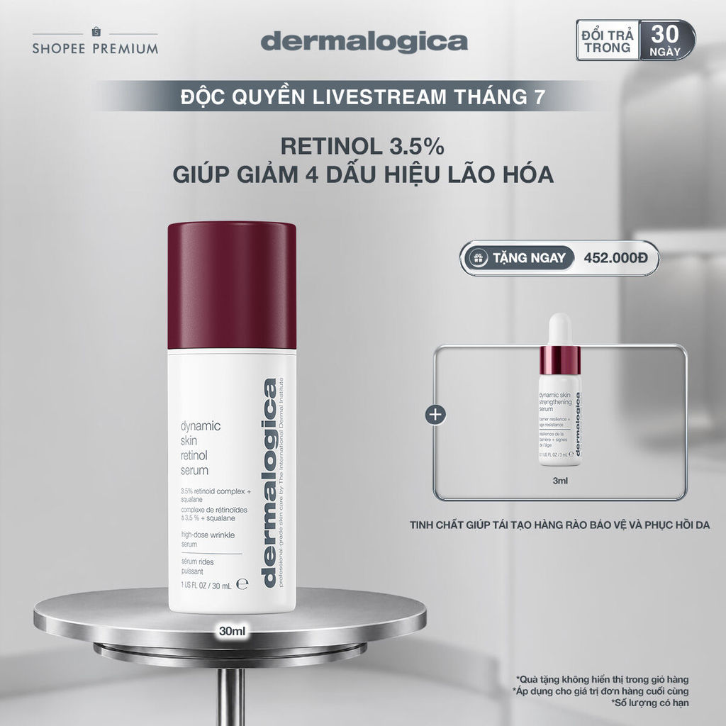 [KOL Livestream] Huyết thanh cải thiện lão hoá Retinol 3,5% Dermalogica Dynamic Skin Retinol Serum 3