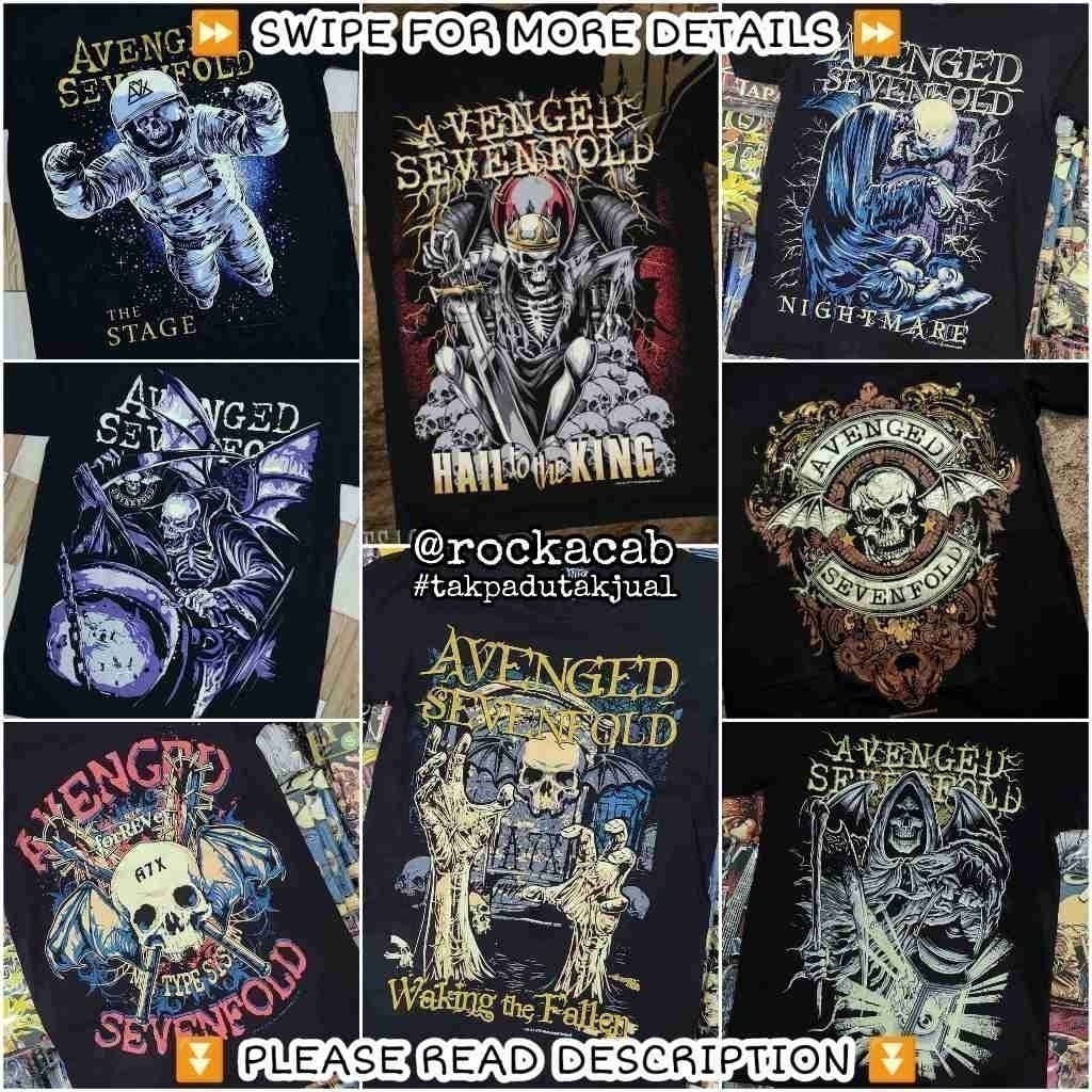 Avenged thời trang 2026 Sevenfold A7X Baju Band Áo thun Nightmare Rock Metalcore Nu Punk OVP Vintage