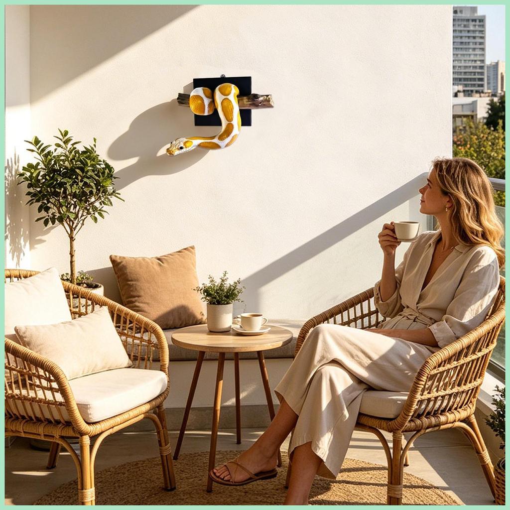 Điêu khắc tường Python 3D Nhựa Trang trí thực tế Tượng tường Python cho ghế Sofa Nền tường hành lang