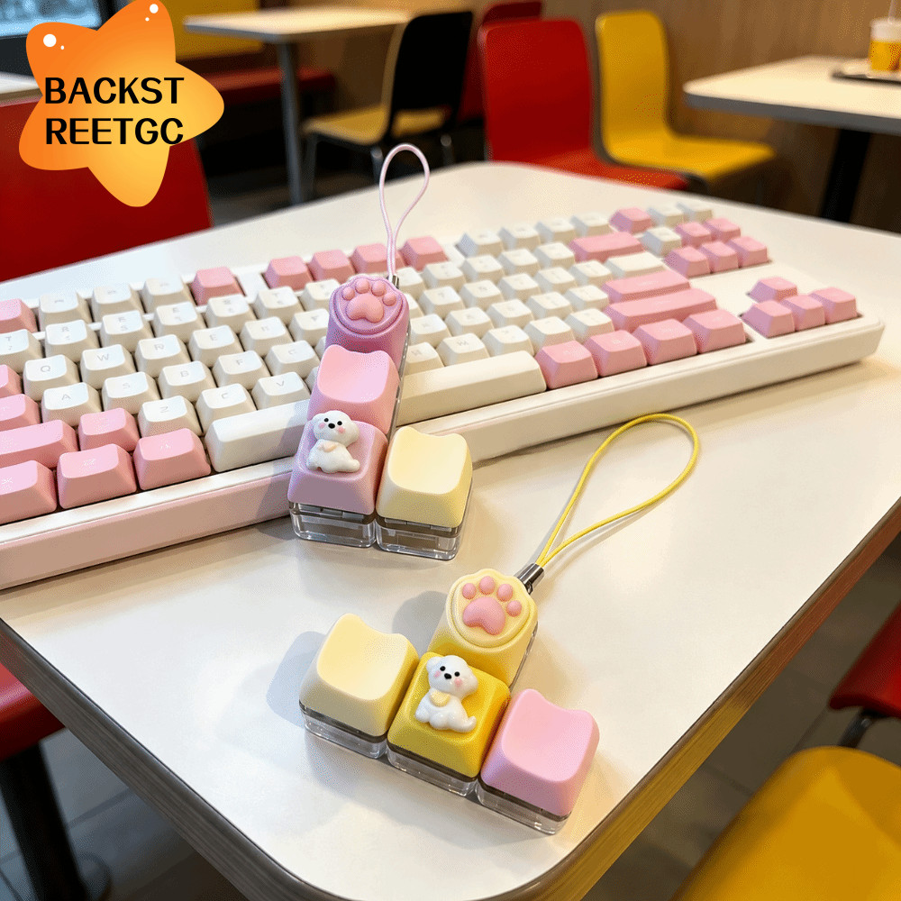 Mặt dây chuyền nút Fidget BACKSTREETGC, Đồ chơi móc khóa mèo Keycap Fidget Fidget Fidget, Nhựa vui n