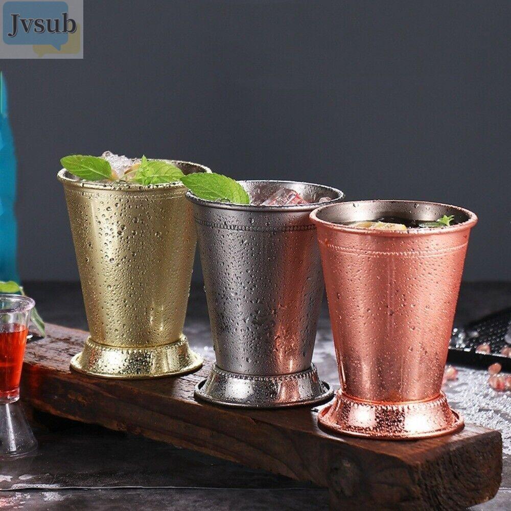 JVSUB Cán Bạc Hà Julep Cup, Cốc Cocktail Bạc 350ml, Thép Không Gỉ Mojito Cocktail Kính Nhà Bếp
