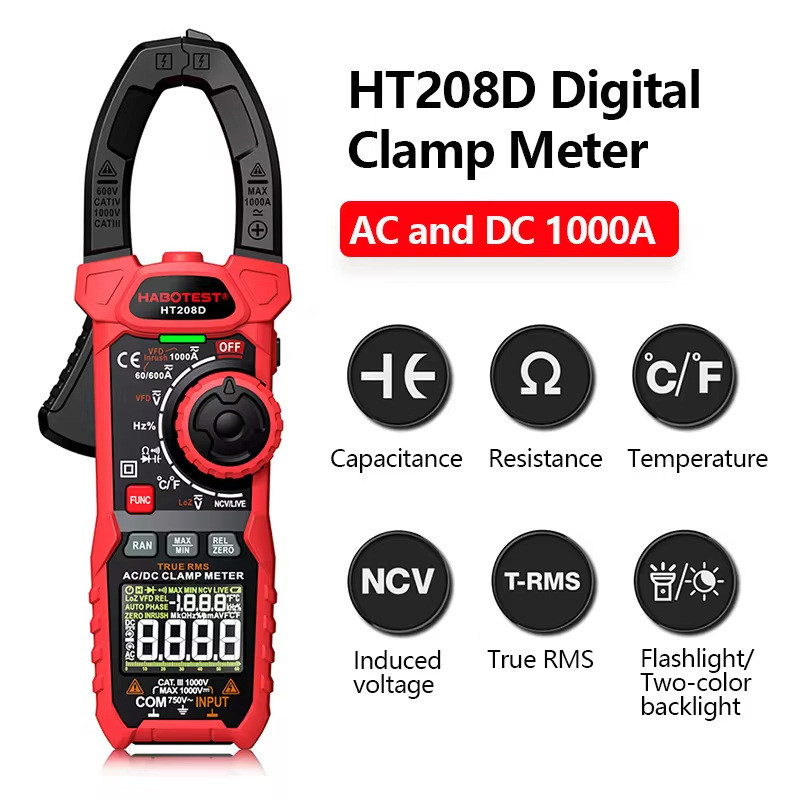 Đồng hồ đo dòng điện áp AC DC HT208D HABOTEST