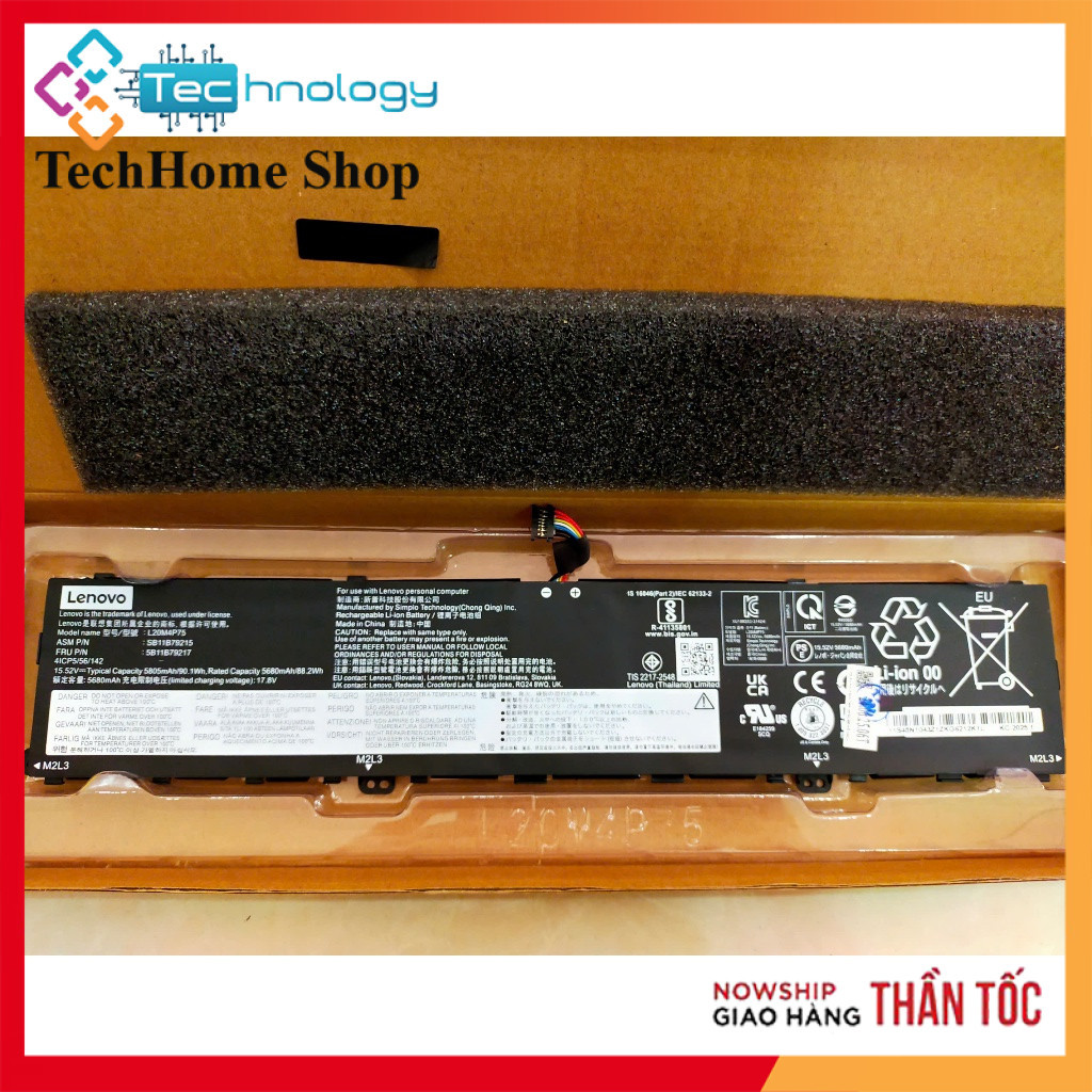 Pin Lenovo ThinkPad P1 Gen 4, P1 Gen 5, P1 Gen 6, ThinkPad X1 Extreme 4th Gen, X1 Extreme Gen 5  L20