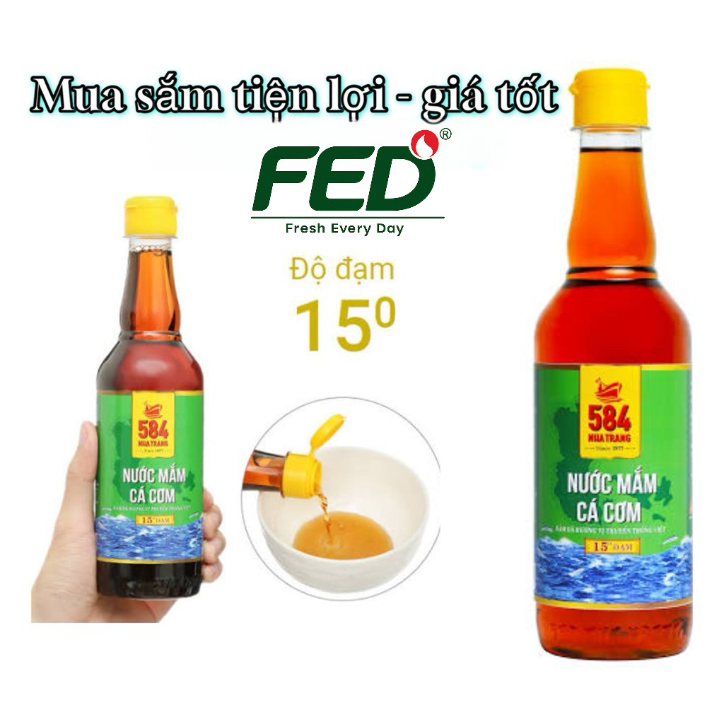 Combo 2 chai nước mắm 584 15 độ chai 500ml - N0515 - FED