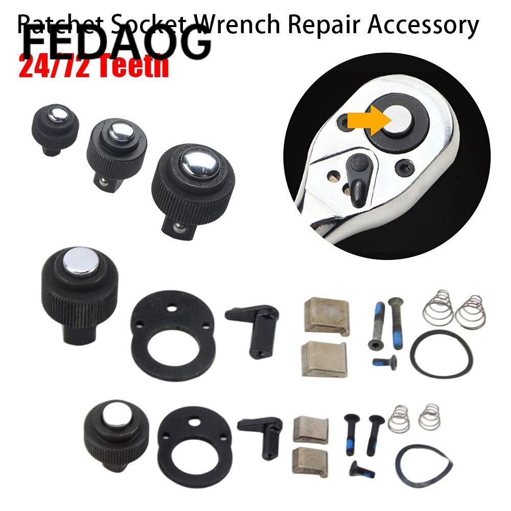 FEDAOG 1 Bộ Phụ Kiện Sửa Chữa Cờ Lê Ổ Cắm Ratchet, 24 / 72 Răng 1 / 4 "3 / 8" 1 / 2 "Bộ Phụ Kiện Cờ 