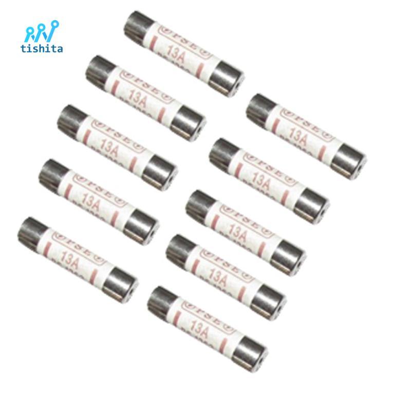 10x Cầu Chì Gốm Cầu Chì Ống BS1362 13A 6x25 Điện Nhà Văn Phòng Chính Cắm