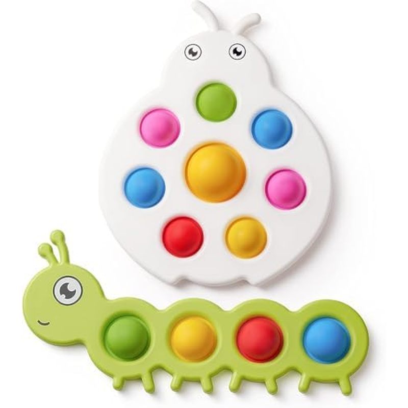 LiKee Fidget Popper Sensory Baby Toys for 10+ Months, Christmas Stocking Stuffers Push and Popping B
