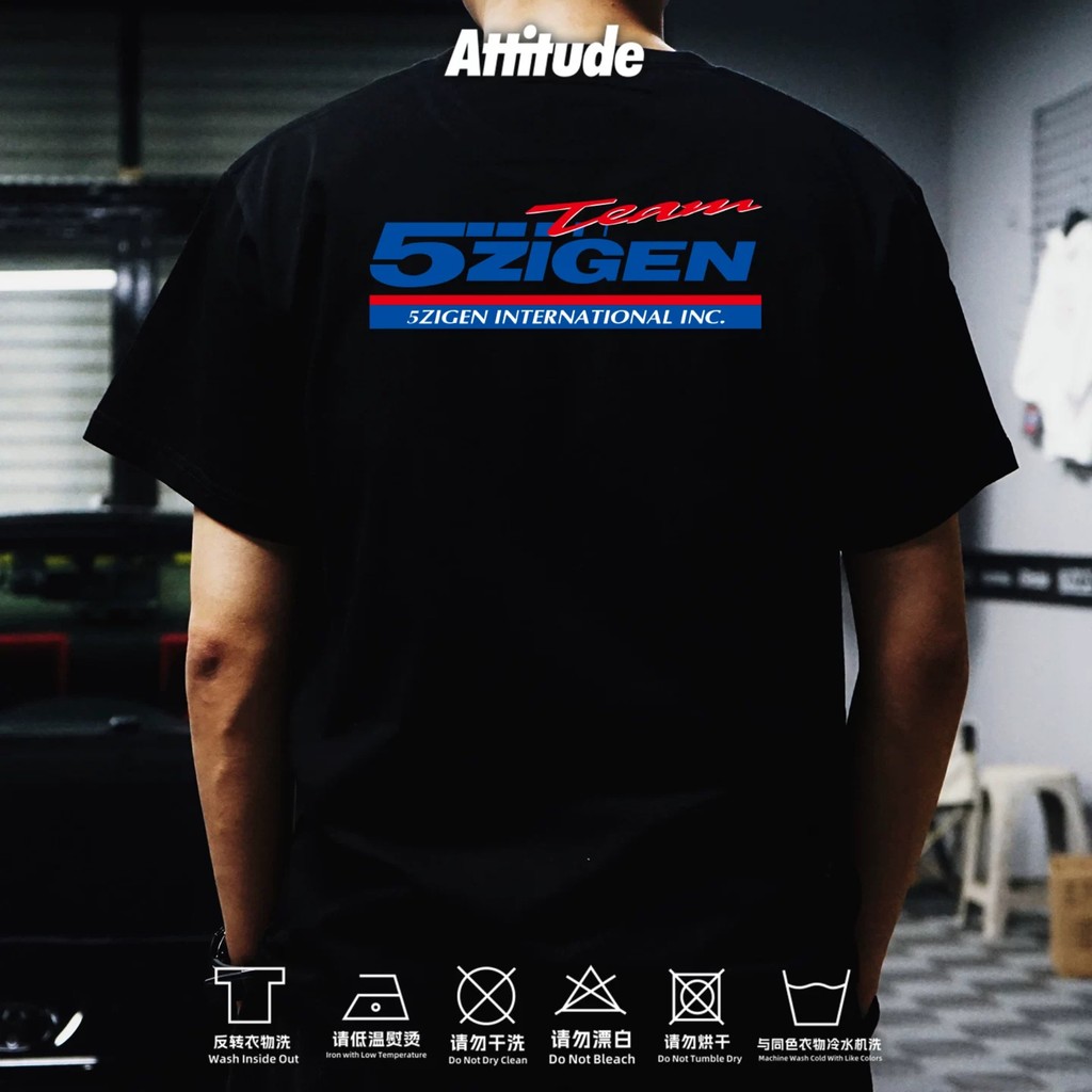 Thái Độ Nhật Bản JDM Xe Sửa Đổi 5 Chiều 5zigen Bánh Xe Xả Hub Cotton Nguyên Chất Áo Thun Tay Ngắn