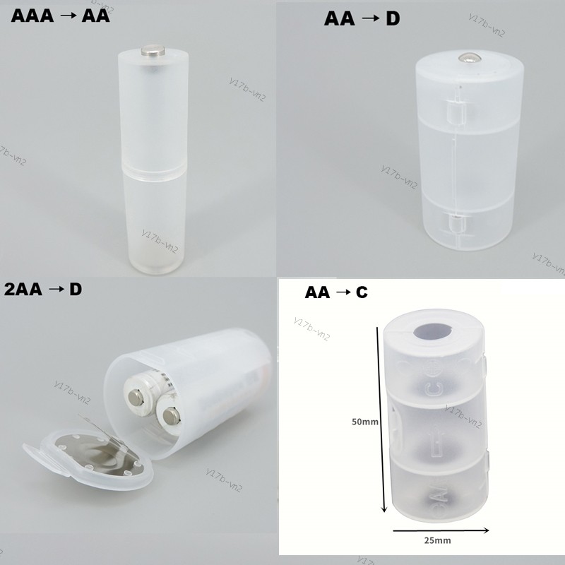 AAA / AA AAA sang C / D C D AA Pin Kết Hợp Tế Bào Pin Nhựa Hộp Bảo Quản Bộ Chuyển Đổi AAA AA Giá Đỡ 
